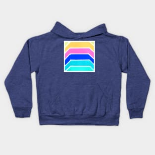 Inverted Rainbow Geometric Abstract Acrylic Painting I Kids Hoodie